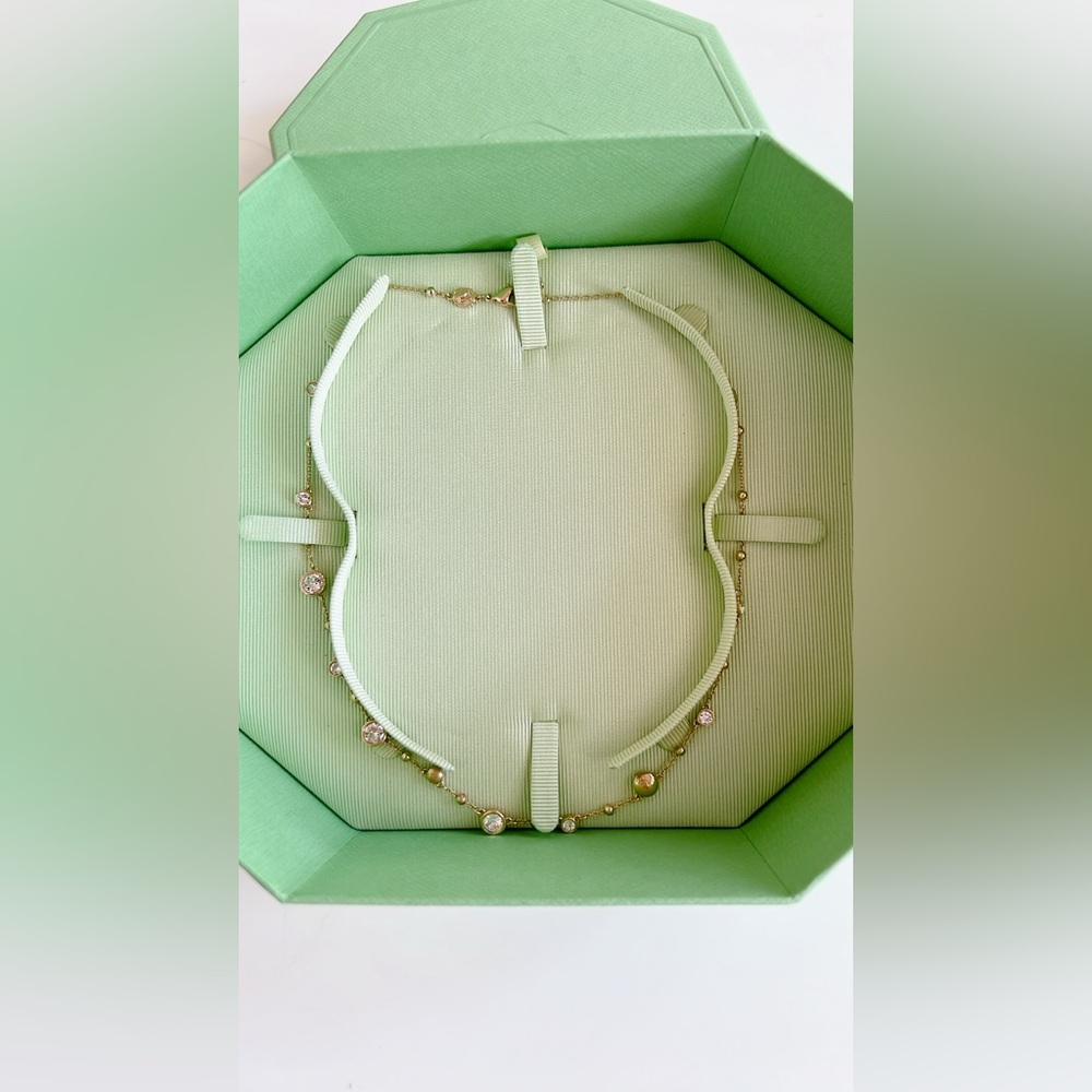 SWAROVSKI Imber necklace Round cut, Scattered design, White, Gold-tone plated - Picture 8 of 11